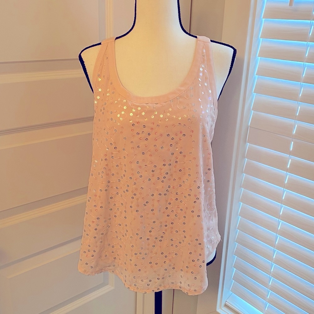 Candie’s|| Blush scoop neckline sequined razorback tank